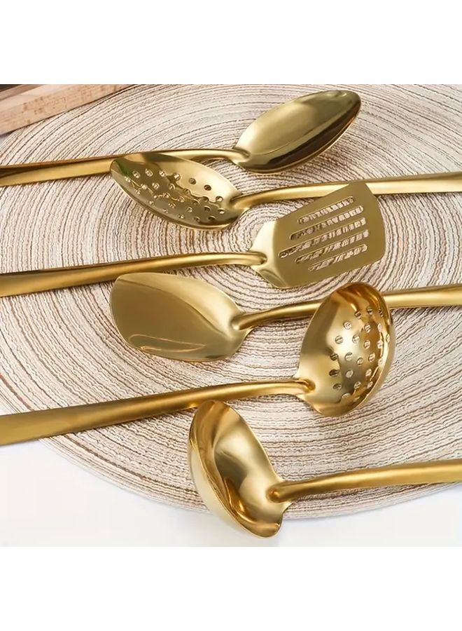 Golden 8 Piece Stainless Steel Cutlery Set Kitchen Utensils Dishwasher Safe - Image 4
